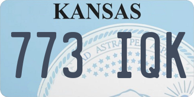 KS license plate 773IQK