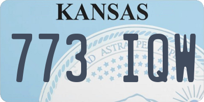 KS license plate 773IQW