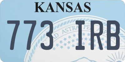 KS license plate 773IRB