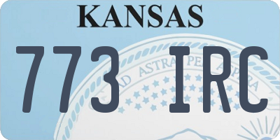 KS license plate 773IRC