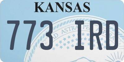KS license plate 773IRD