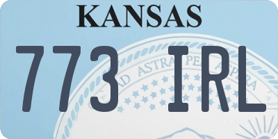 KS license plate 773IRL