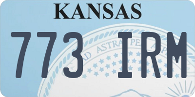 KS license plate 773IRM