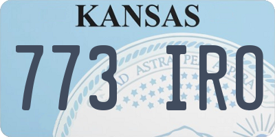 KS license plate 773IRO