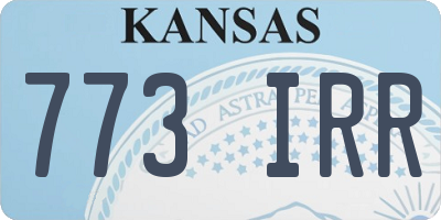 KS license plate 773IRR