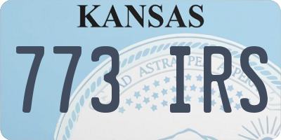 KS license plate 773IRS