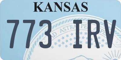 KS license plate 773IRV