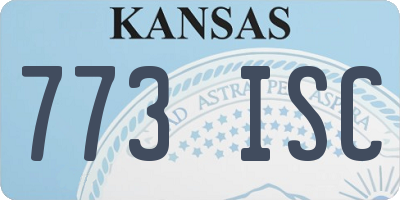 KS license plate 773ISC