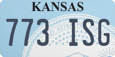 KS license plate 773ISG