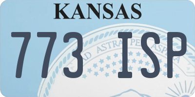 KS license plate 773ISP