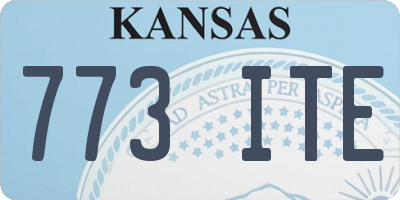 KS license plate 773ITE