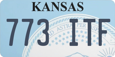 KS license plate 773ITF