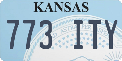 KS license plate 773ITY