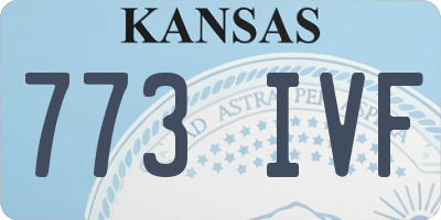 KS license plate 773IVF