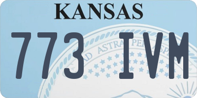 KS license plate 773IVM