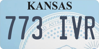 KS license plate 773IVR