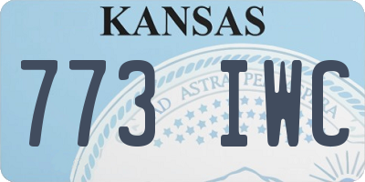 KS license plate 773IWC