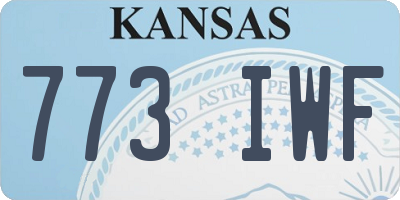KS license plate 773IWF