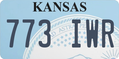 KS license plate 773IWR