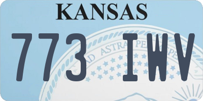 KS license plate 773IWV