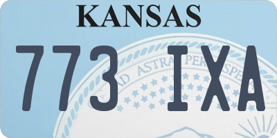 KS license plate 773IXA