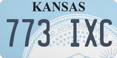 KS license plate 773IXC