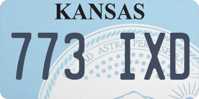 KS license plate 773IXD
