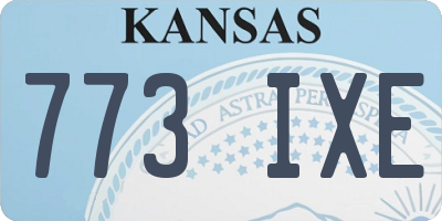KS license plate 773IXE