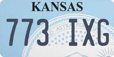 KS license plate 773IXG