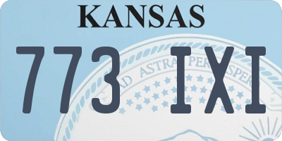 KS license plate 773IXI