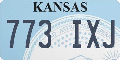 KS license plate 773IXJ