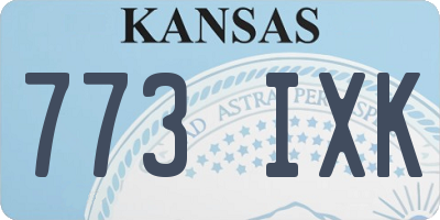KS license plate 773IXK