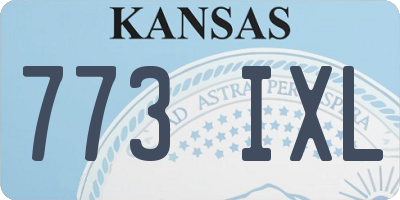 KS license plate 773IXL