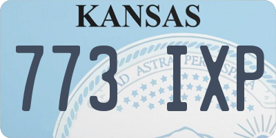 KS license plate 773IXP