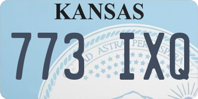 KS license plate 773IXQ