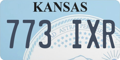 KS license plate 773IXR