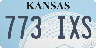 KS license plate 773IXS