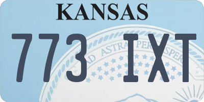 KS license plate 773IXT