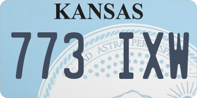 KS license plate 773IXW