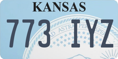 KS license plate 773IYZ