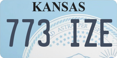 KS license plate 773IZE