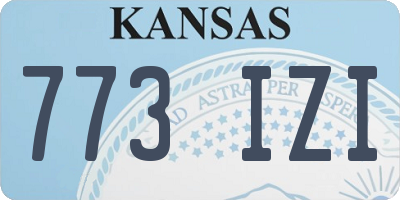 KS license plate 773IZI
