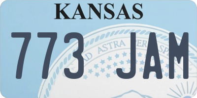 KS license plate 773JAM