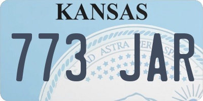 KS license plate 773JAR