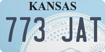 KS license plate 773JAT