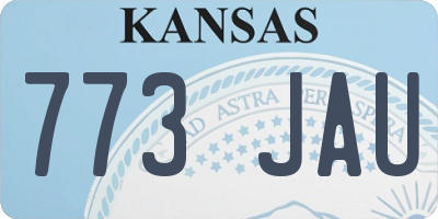KS license plate 773JAU