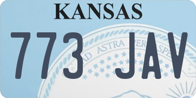 KS license plate 773JAV