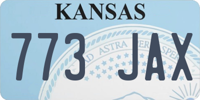 KS license plate 773JAX