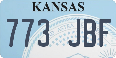 KS license plate 773JBF