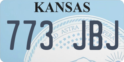 KS license plate 773JBJ